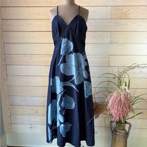 Sundance | Duo Denim Floral Halter Dress